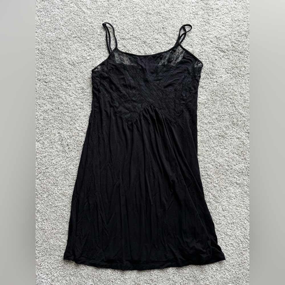 Black jersey mini dress